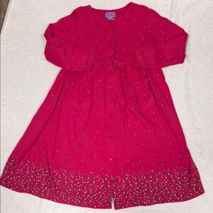 Vintage Angel Fish pink Floral Button-Up Dress girls 6x
